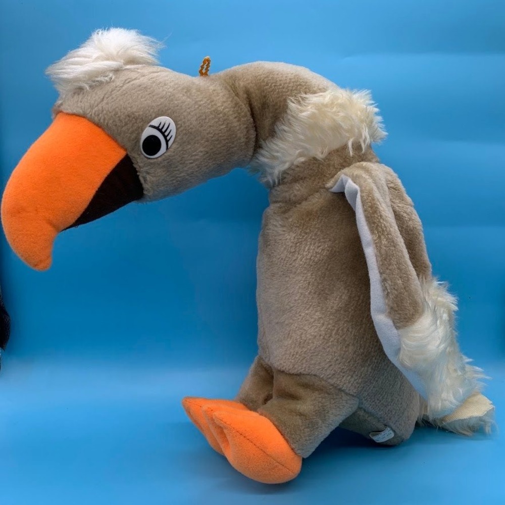 BJ Toy Co Vulture Plush Stuffed Animal Bird Tan Orange White Vintage Style